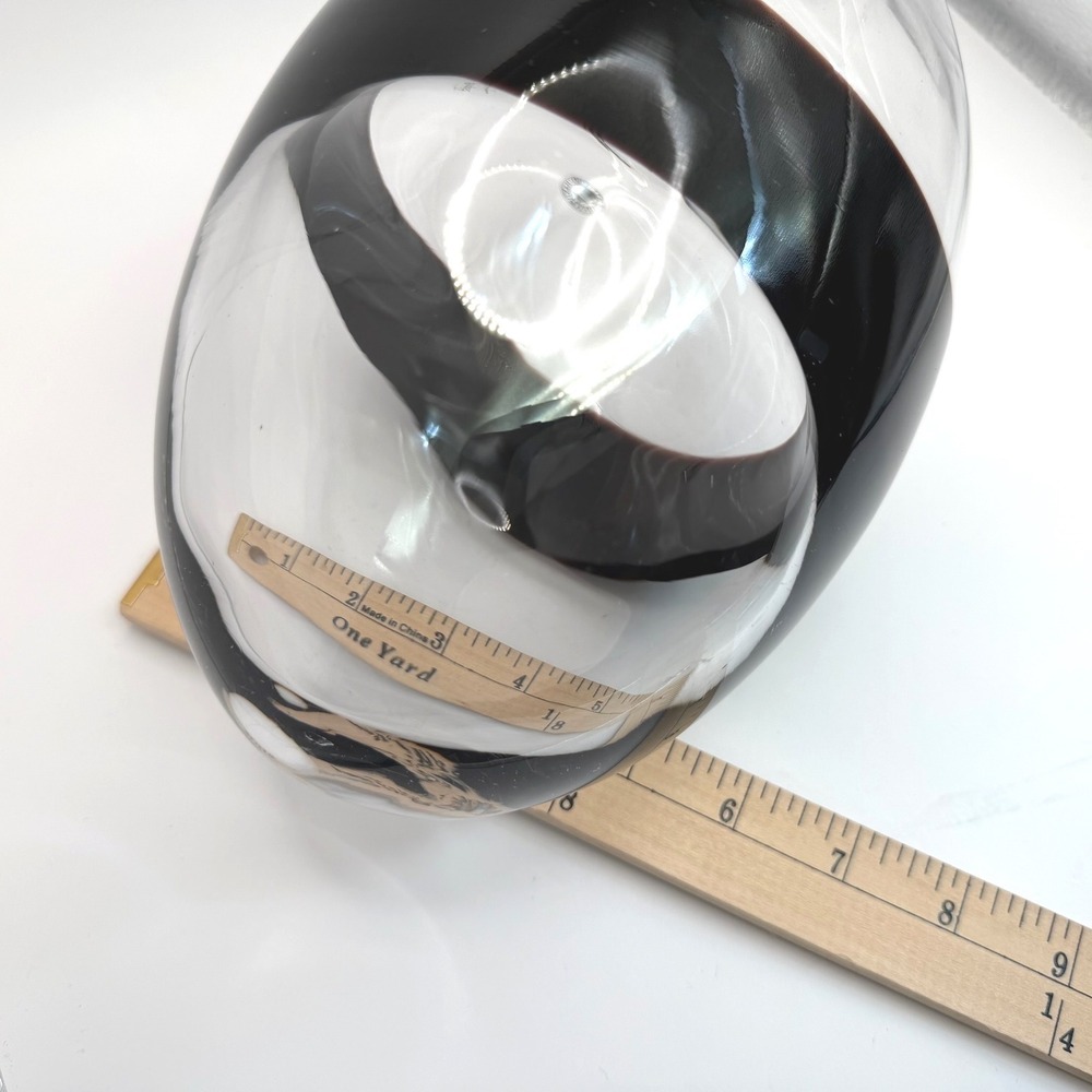 Bjorn Ronnquist Swedish Hand Blown Art‎ Glass Egg 9" Purple Stripe Label - Picture 12 of 12